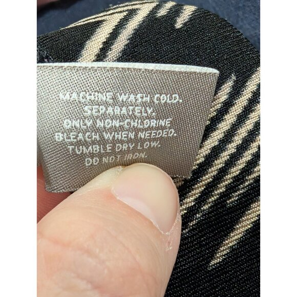 Chico's Travelers Pants Size 2 (L) Black and Tan Patterned Wide-Leg Pants Boho - Picture 6 of 16